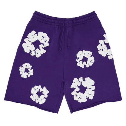 Denim Tears The Cotton Wreath Shorts Purple - Afewvibe