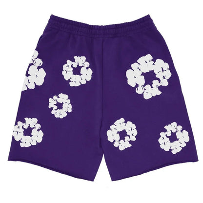 Denim Tears The Cotton Wreath Shorts Purple - Afewvibe