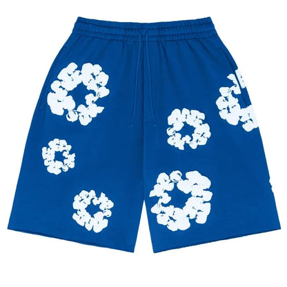 Denim Tears The Cotton Wreath Shorts Royal Blue - Afewvibe