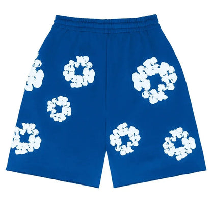 Denim Tears The Cotton Wreath Shorts Royal Blue - Afewvibe