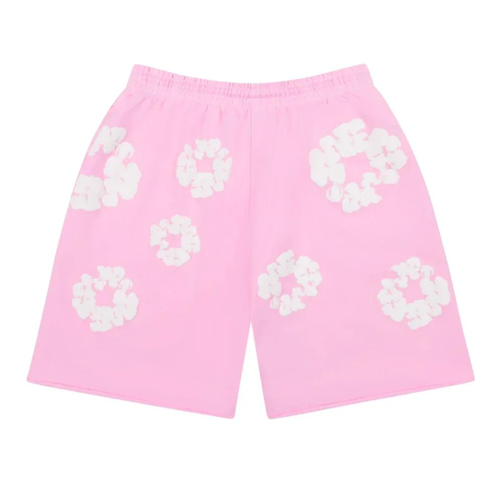 Denim Tears The Cotton Wreath Sweat Shorts Powder Pink - Afewvibe