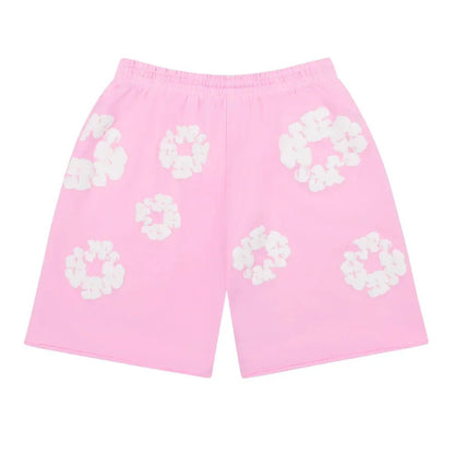 Denim Tears The Cotton Wreath Sweat Shorts Powder Pink - Afewvibe