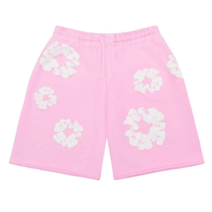 Denim Tears The Cotton Wreath Sweat Shorts Powder Pink - Afewvibe