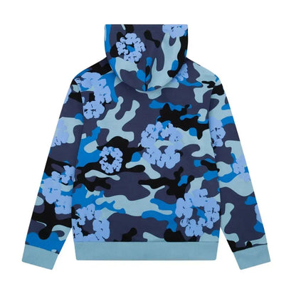 Denim Tears The Cotton Wreath Zip Sweatshirt Blue Camo - Afewvibe