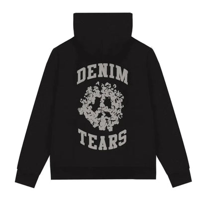 Denim Tears University Zip Hoodie Black - Afewvibe