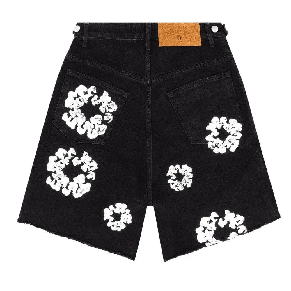 Denim Tears Wreath Jean Short Black - Afewvibe