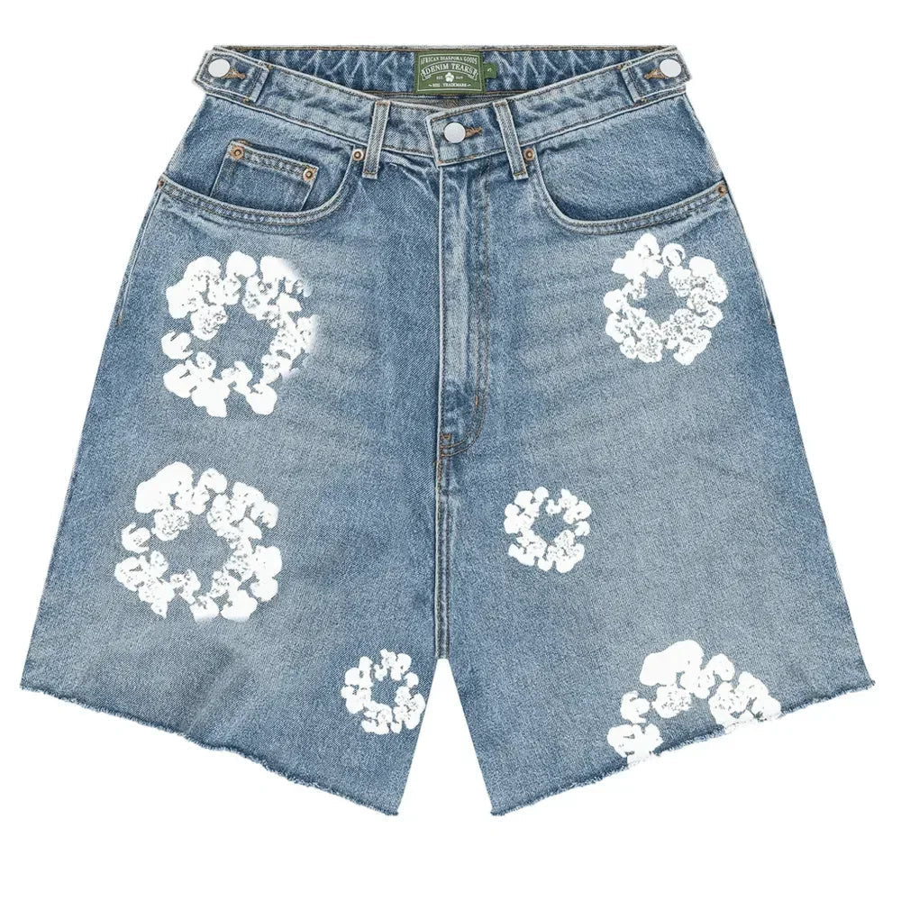 Denim Tears Wreath Jean Short Light Wash - Afewvibe