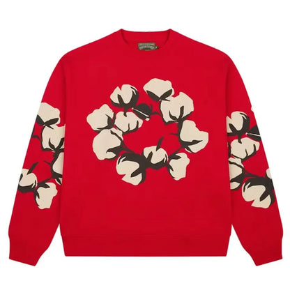 Denim Tears X Cactus Plant Flea Market Cactus Tears Crewneck Red - Afewvibe
