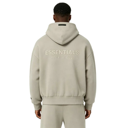 Fear of God Essentials Classic Full Zip Hoodie Timber - Afewvibe