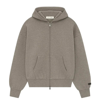 Fear of God Essentials Classic Full Zip - Up Hoodie Homestead Heather - Afewvibe