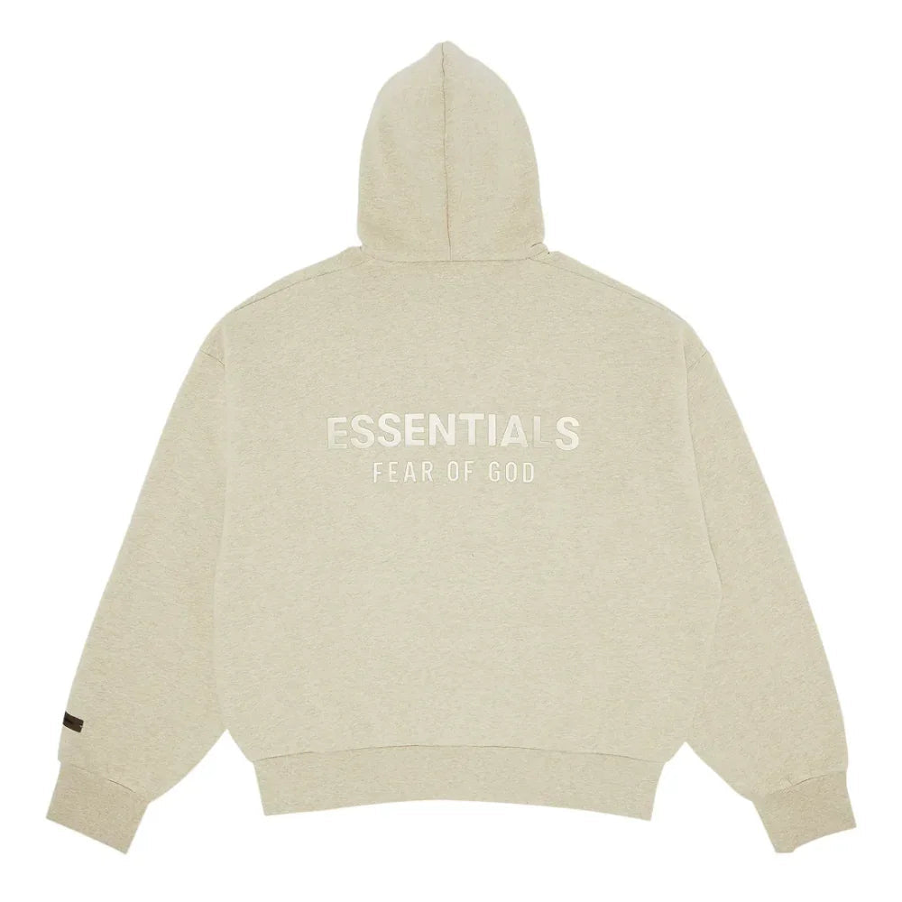 Fear of God Essentials Classic FullZip Hoodie Heather Stone - Afewvibe