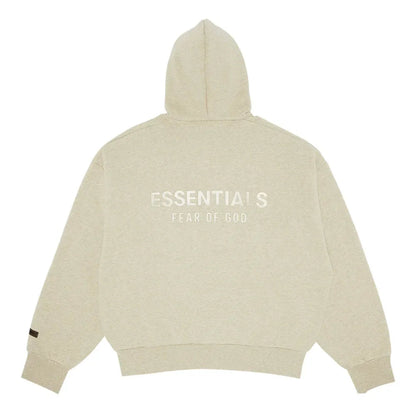 Fear of God Essentials Classic FullZip Hoodie Heather Stone - Afewvibe