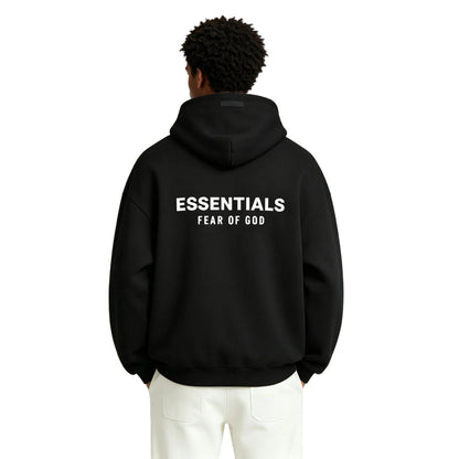 Fear of God Essentials Fleece Hoodie II Black FW24 - Afewvibe