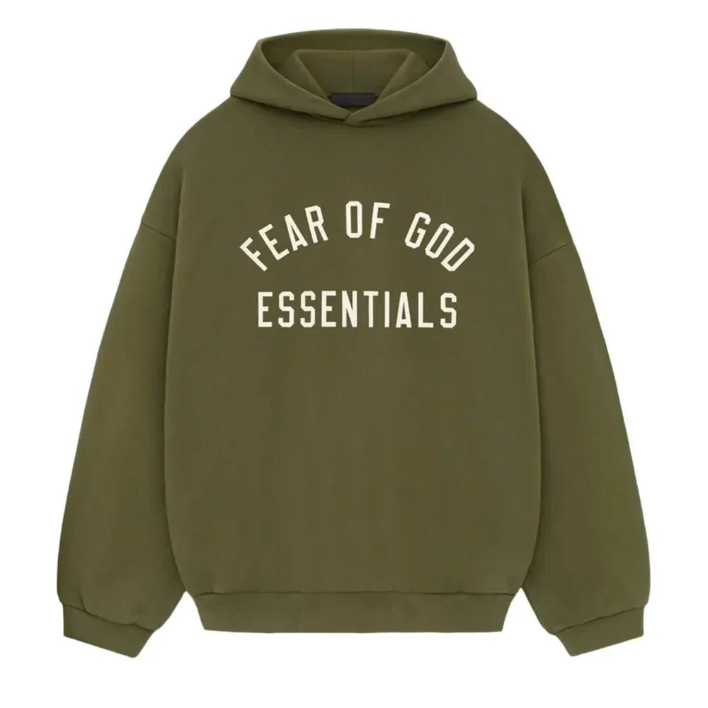Fear of God Essentials Fleece Hoodie Military - Afewvibe