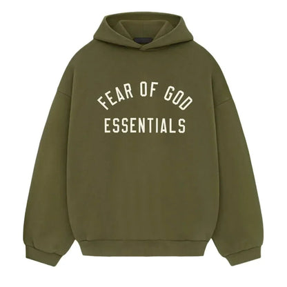 Fear of God Essentials Fleece Hoodie Military - Afewvibe