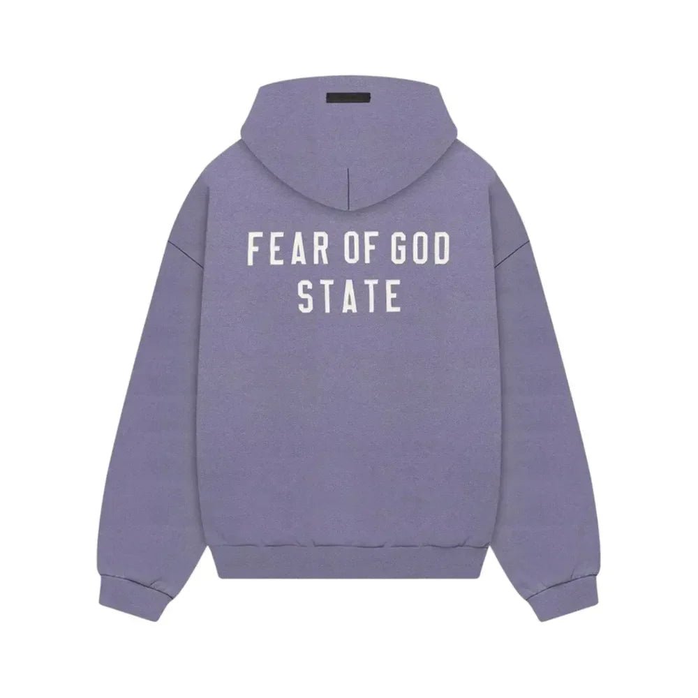 Fear of God Essentials Heavy Fleece Full Zip Hoodie Lavender - Afewvibe