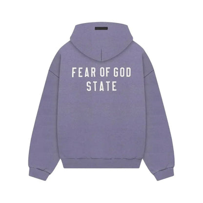 Fear of God Essentials Heavy Fleece Full Zip Hoodie Lavender - Afewvibe