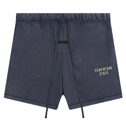 Fear of God Essentials Heavy Fleece Soccer Shorts Marine - Afewvibe