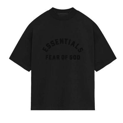 Fear of God Essentials Heavy Jersey Crewneck T-Shirt Jet Black - Afewvibe