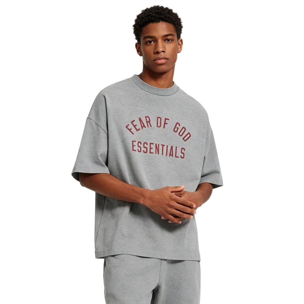 Fear of God Essentials Jersey Crewneck Tee Dark Heather - Afewvibe
