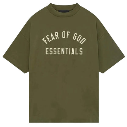 Fear of God Essentials Jersey Crewneck Tee Military - Afewvibe