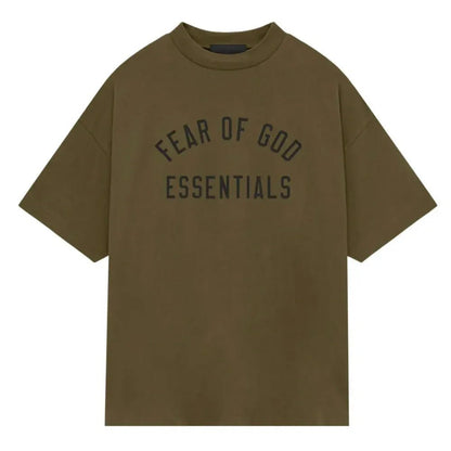 Fear of God Essentials Jersey Crewneck Tee Olive - Afewvibe