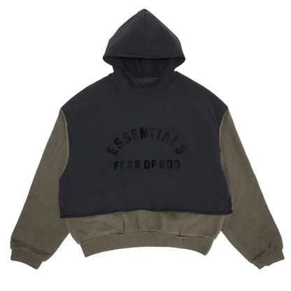 Fear of God Essentials Nylon Fleece Hooded Sweater Ink/Jet Black - Afewvibe