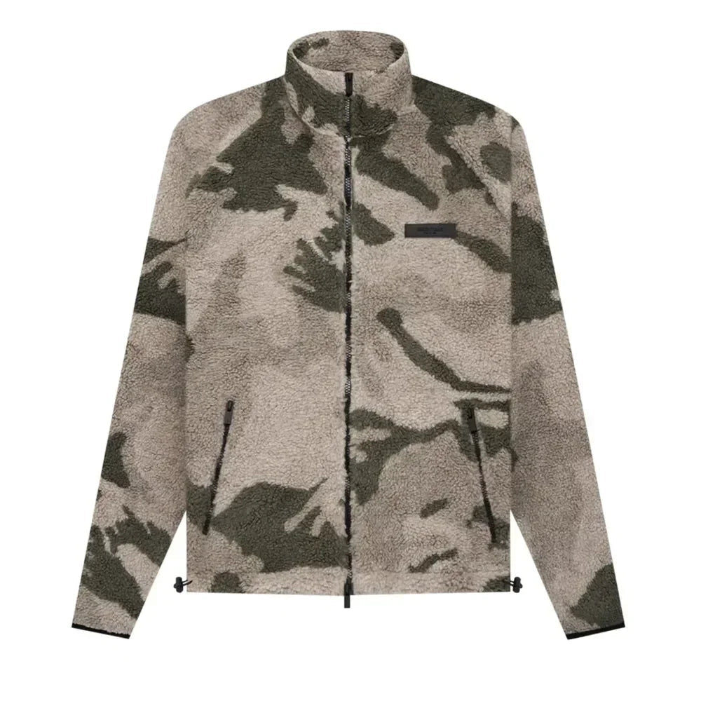 Fear of God Essentials Polar Fleece Full Zip Jacket Camo - Afewvibe