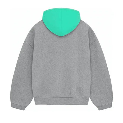 Fear of God Essentials SS24 Nylon Fleece Hoodie Dark Heather Oatmeal/Mint Leaf - Afewvibe