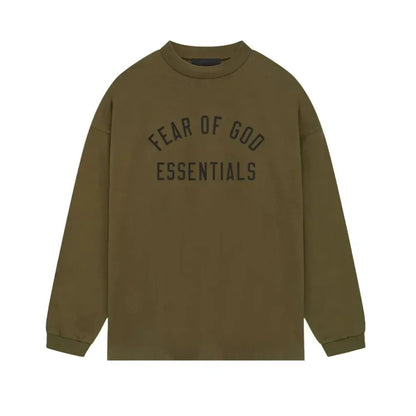 Fear of God Essentials versey Long Sleeve Tee Olive - Afewvibe