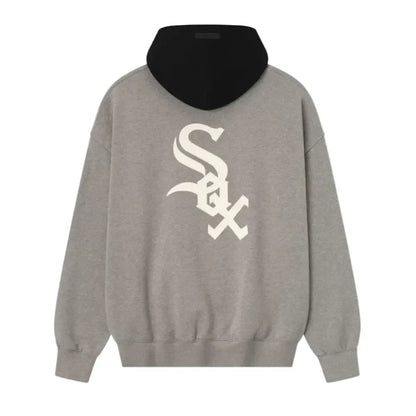 Fear of God Essentials White Sox Sport Hoodie Concrete Heather Black - Afewvibe