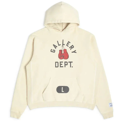 Gallery Dept. Boxing Merch Hoodie Cream - Afewvibe