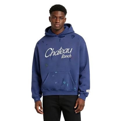 Gallery Dept. Distressed Chateau Ranch Hoodie Navy - Afewvibe
