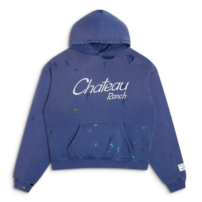 Gallery Dept. Distressed Chateau Ranch Hoodie Navy - Afewvibe