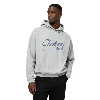 Gallery Dept.Distressed Chateau Ranch Hoodie Heather Grey - Afewvibe