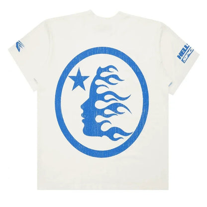 Hellstar Beat Us! T-shirt White/Blue - Afewvibe