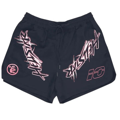 Hellstar Waxed Nylon Athletic Shorts Black - Afewvibe