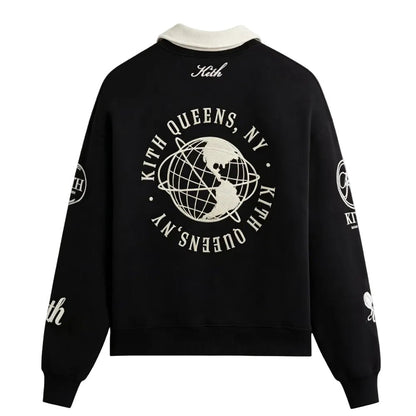 Kith Nelson Collared Rugby Pullover Black - Afewvibe