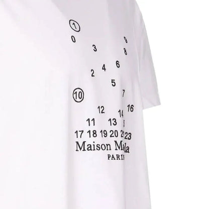 Maison Margiela Embroidered Numeric Logo T-Shirt White - Afewvibe