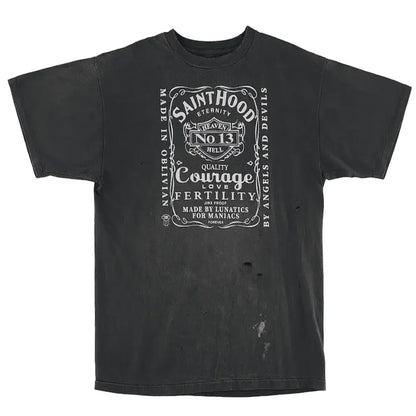 Neighborhood x Saint Michael Skull Biker T-Shirt Vintage Black - Afewvibe