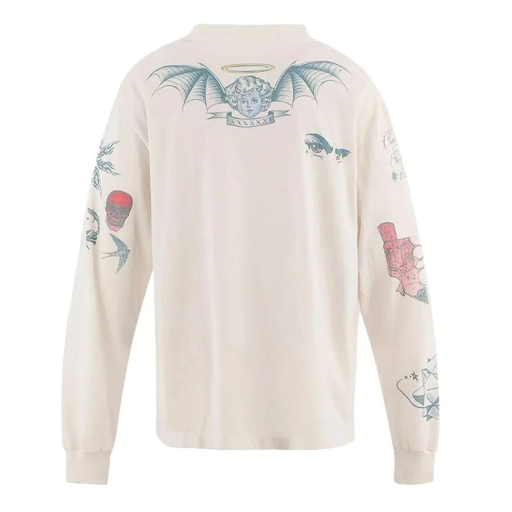 SAINT Mxxxxxx x Dr. Woo Tattoo Long - Sleeve Tee White - Afewvibe