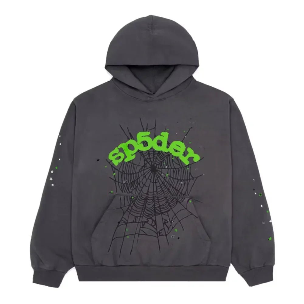 Sp5der Wait Web Hoodie Slate Grey - Afewvibe