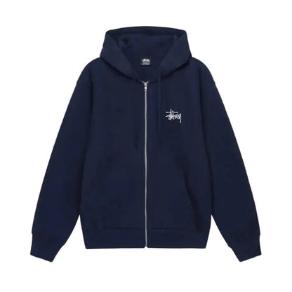 Stussy Basic Zip Hoodie Navy - Afewvibe