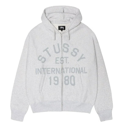 Stussy Established Zip Hoodie Ash Heather - Afewvibe