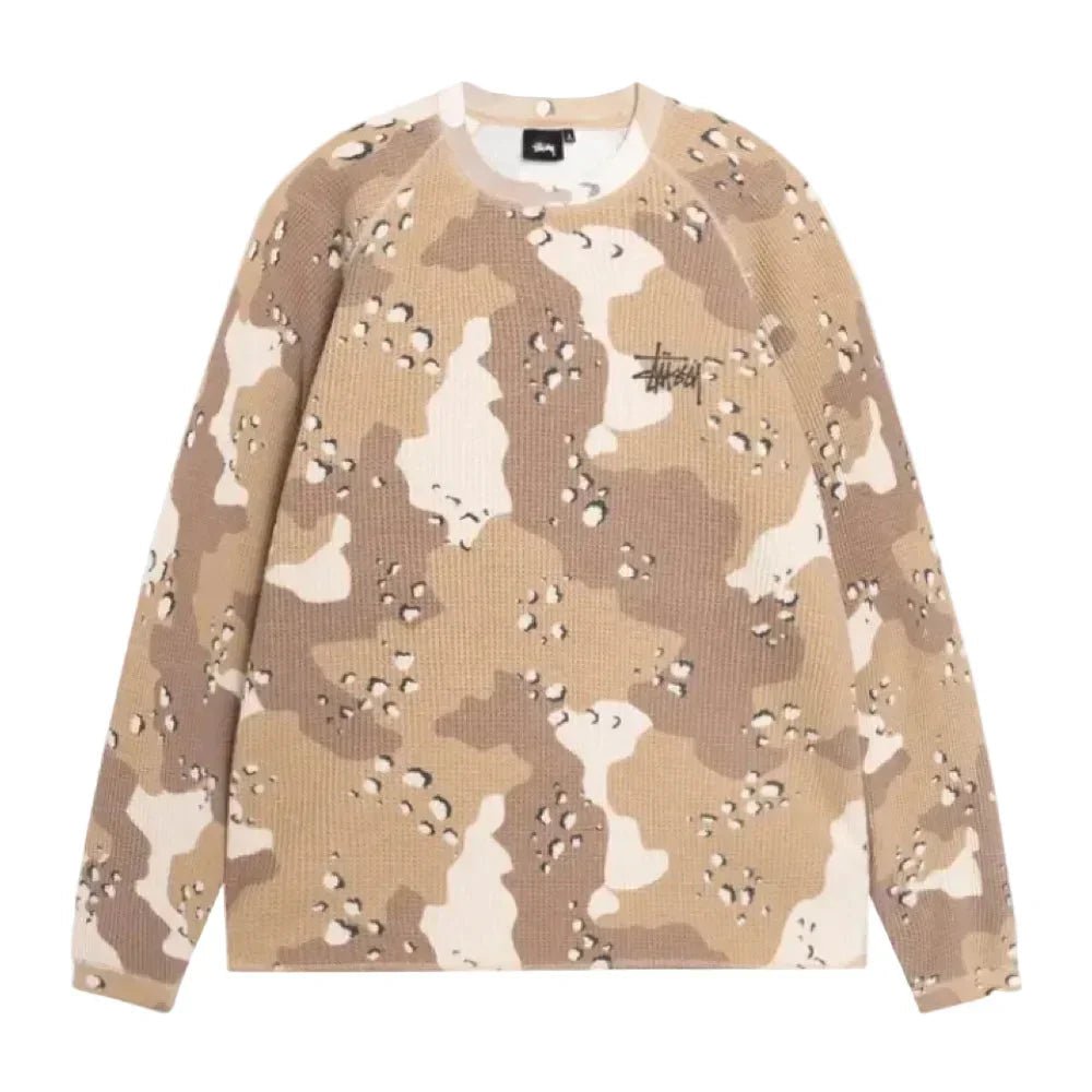 Stussy Raglan Thermal Long - Sleeve Crew Desert Camo - Afewvibe