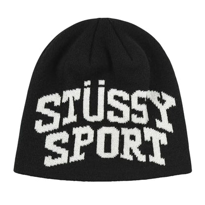 Stussy Sport Jacquard Skullcap Beanie Black - Afewvibe