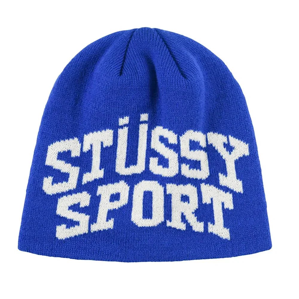 Stussy Sport Jacquard Skullcap Beanie Blue - Afewvibe