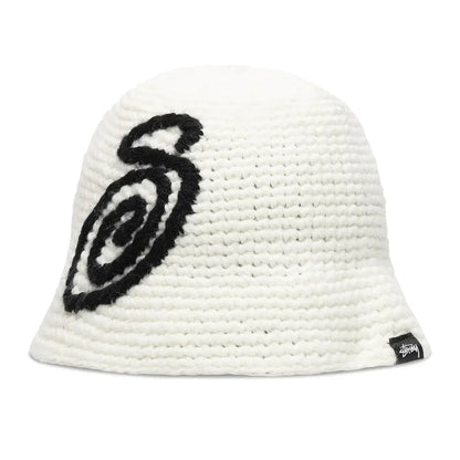 Stussy Swirly S Knit Bucket Hat Bone - Afewvibe