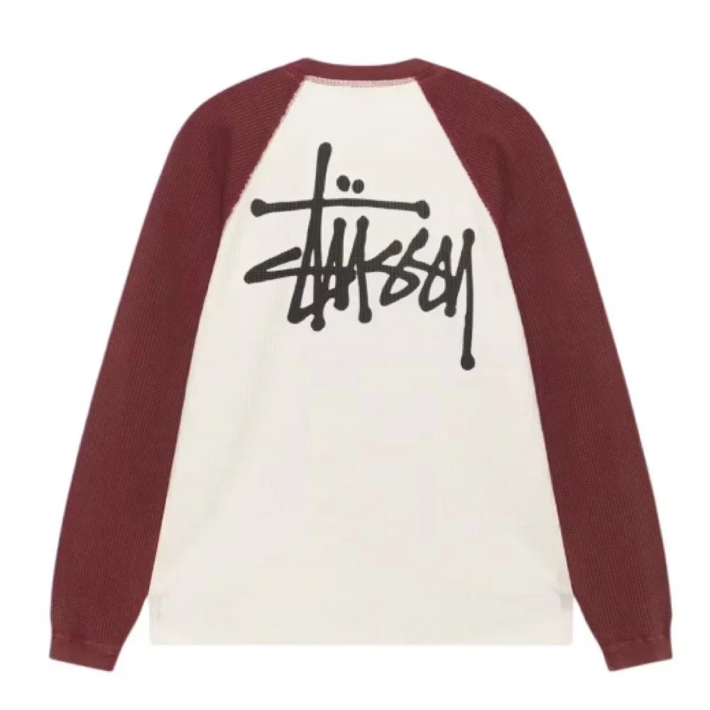 Stussy Thermal 2 Tone Raglan Shirt White - Afewvibe