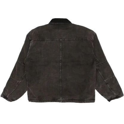 Stussy Washed Canvas Shop Jacket Black - Afewvibe